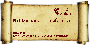 Mittermayer Letícia névjegykártya